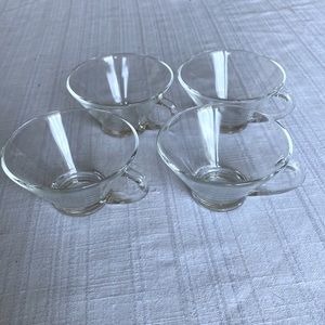 VTG 4 Clear Glass Punch Cups